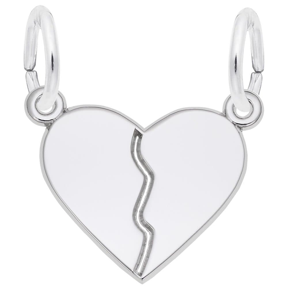 Rembrandt Charms, 2 Piece Heart, 925 Sterling Silver, Engravable