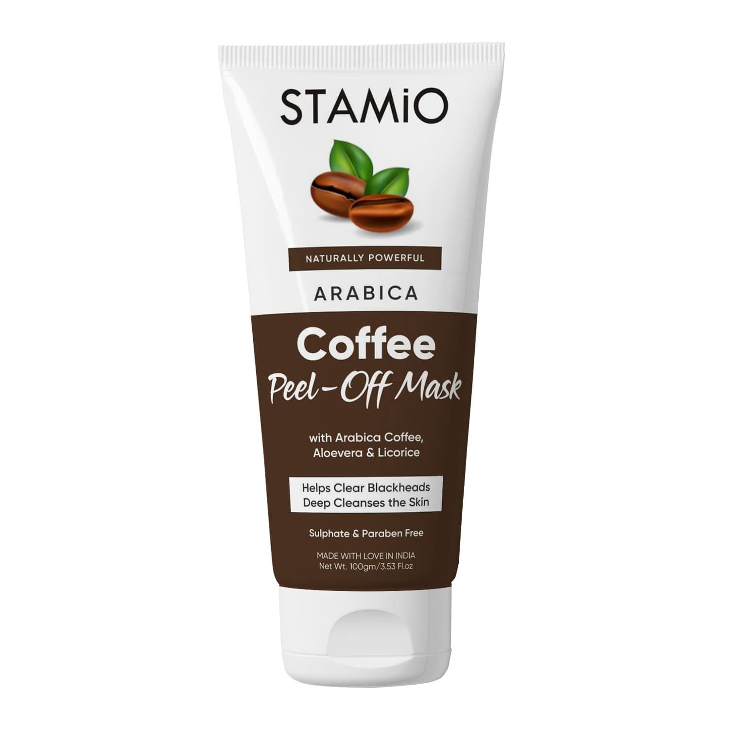 STAMIO Arabica Coffee Peel Off Mask 100 gm for Cleansing, Tan, Blackheads, Whiteheads | All Skin Types Men & Women Use