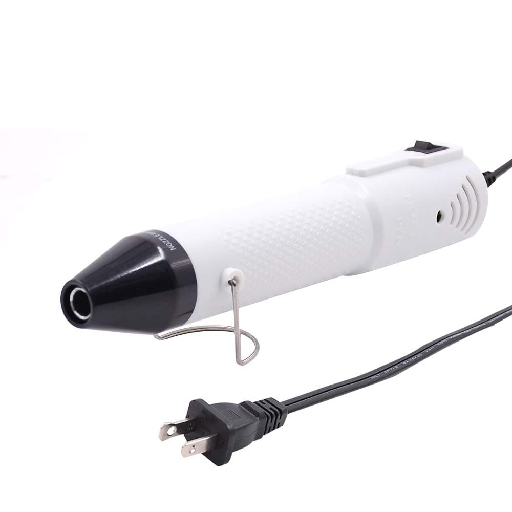 Heat Pen,Mini Heat Gun,Hot Air Pen Tools Shrink Pen with Stand For DIY Embossing And Drying Paint Multi-Purpose Electric Heating Nozzle 150W 110V (White,Black)