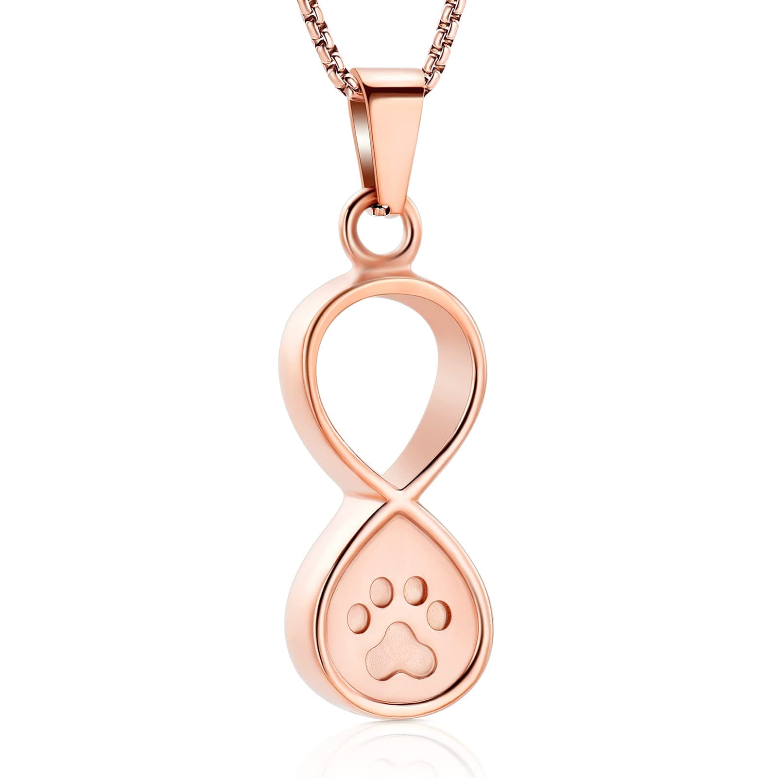 Oinsi Infinity Love Pet Cremation Jewelry for Ashes of Dog/Cat Funeral Keepsake Urn Necklace Pendant Memorial Jewellery