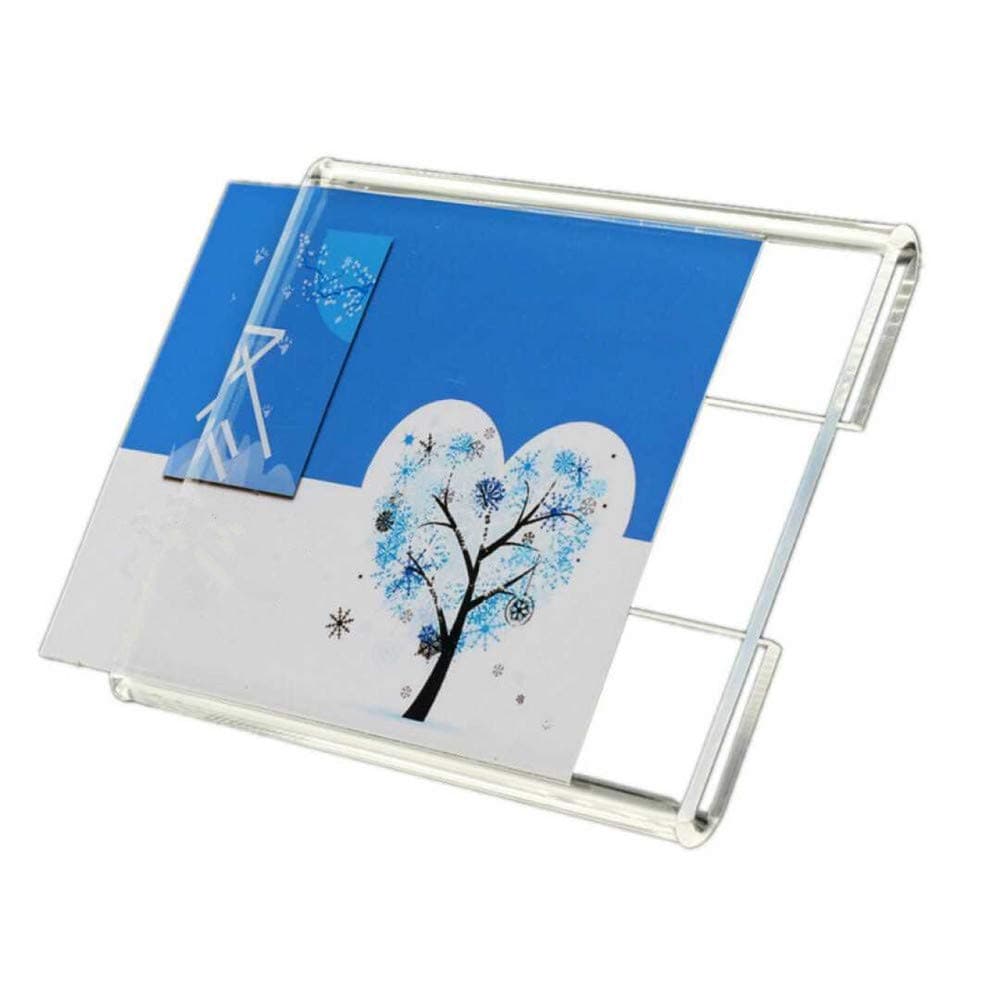 20PCS Wall Mount Acrylic Price Label Holder, Acrylic Sign Holder Counter Top Stand Display with Adhesive Tape Stick (Paper Size 2.36x3.54inch)