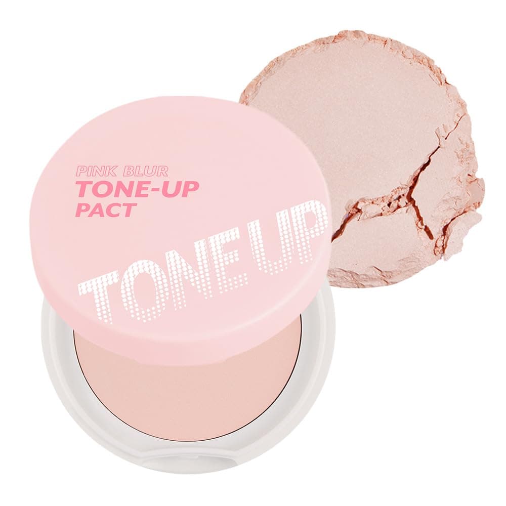 I'M MEME Compact - Tone-up Pact | With Calamine Powder, Pink Blur Effect, Mattify Skin, Pressed Powder, Gift, 0.35 Oz