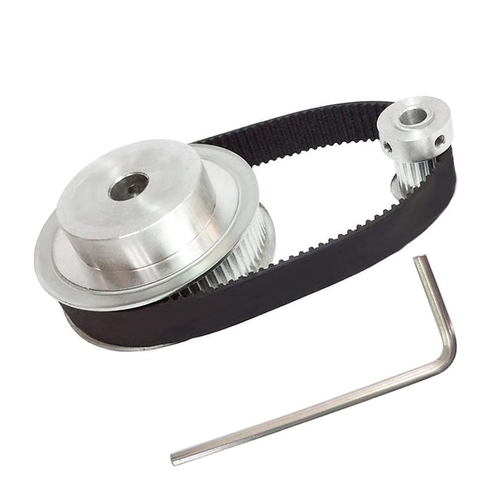 Sunhokey GT2 Aluminum Timing Belt Pulley 20&60 Teeth 6.35mm Born Synchronous Wheel, with a Closed-Loop Length 200mm Width 6mm Belt and an M4 Allen Wrench, for 3D Printer