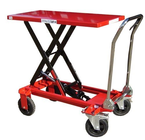LiftMate Mobile Scissor Lift Table, Scissor Lift Platform Trolley, Hydraulic Lift Table Cart (200 kg)