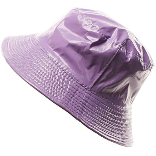 Ladies Girls Rain Resistant Bell Bucket Foldable Travel Cap Hat Cap Purple 56cm Apparel