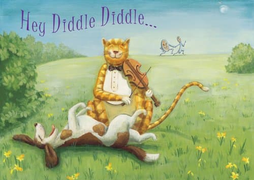 Hey Diddle Diddle - Children's/Kid's Nursery Rhyme Birthday Greeting Card