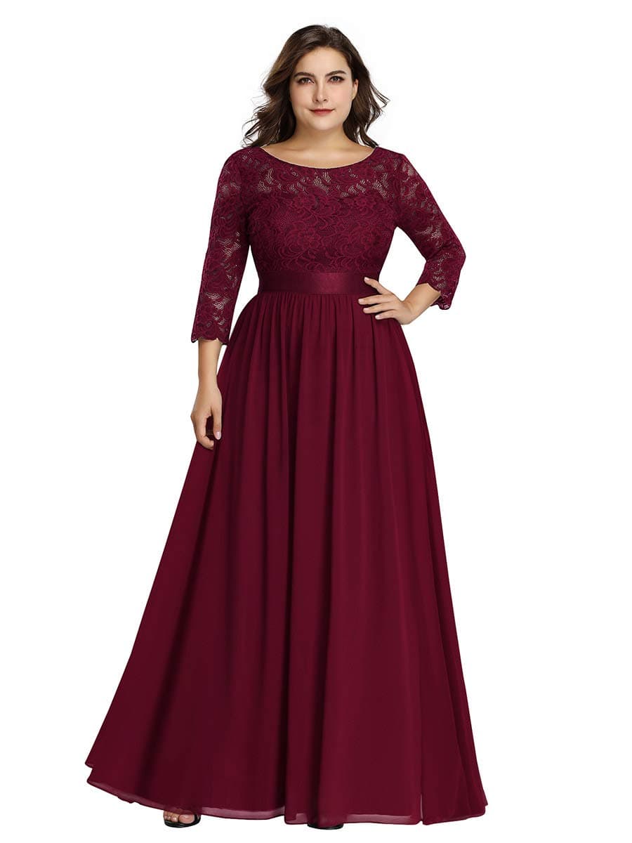 Womens Plus Size Long Bridesmaid Dress Lace Formal Evening Wedding Party Dresses 7412