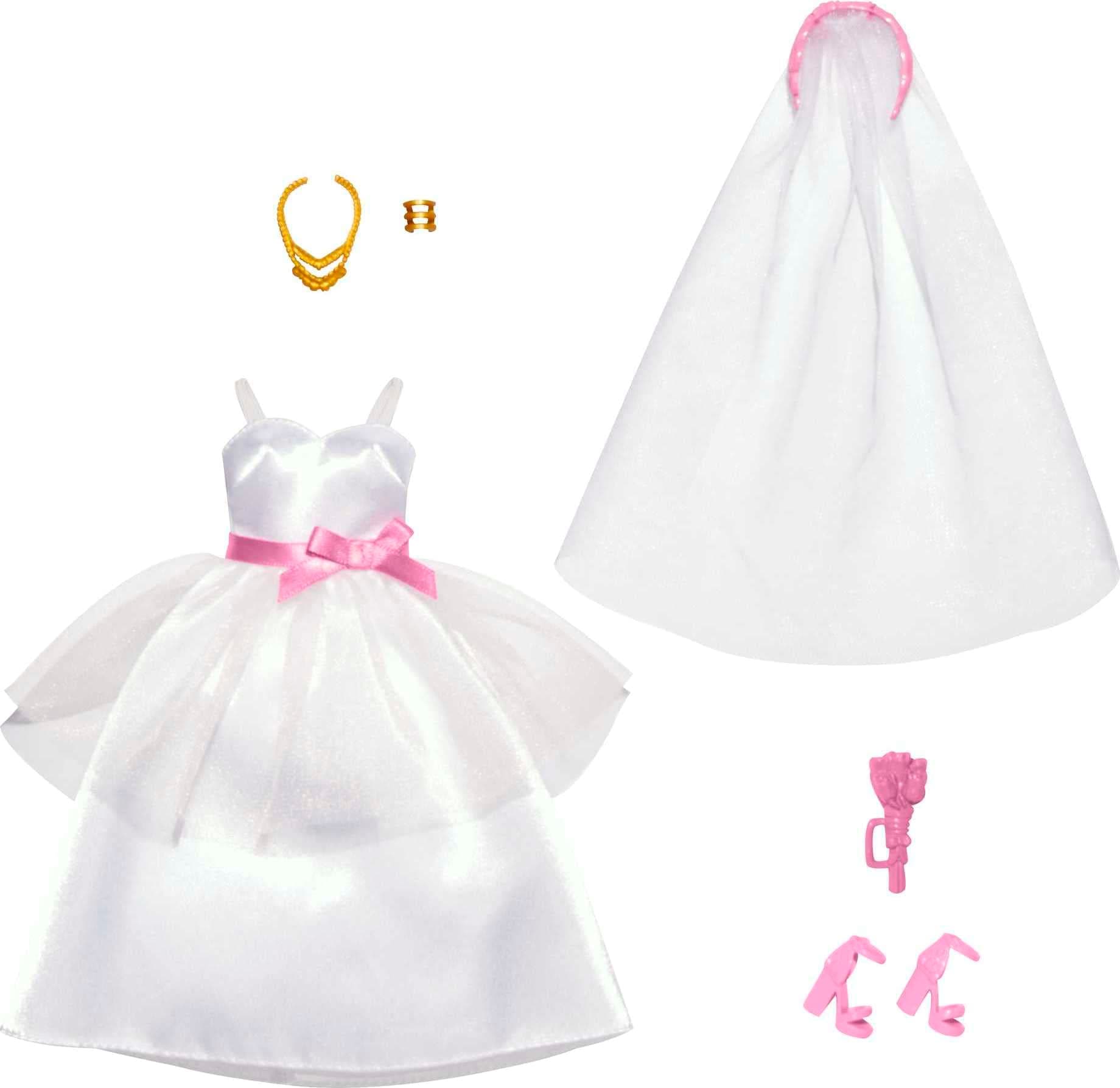 Barbie Clothes, Bridal Fashion Pack Doll On Wedding Day, 1 Outfit with Accessories for A Complete Look