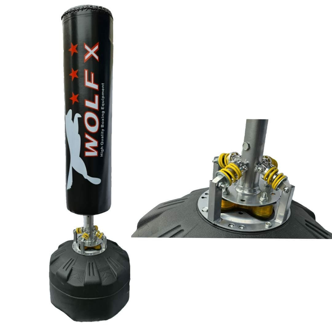 Wolf x Adult Free Standing Boxing Punch Bag, Heavy Duty Punching Bag Stand with Suction Cup Base