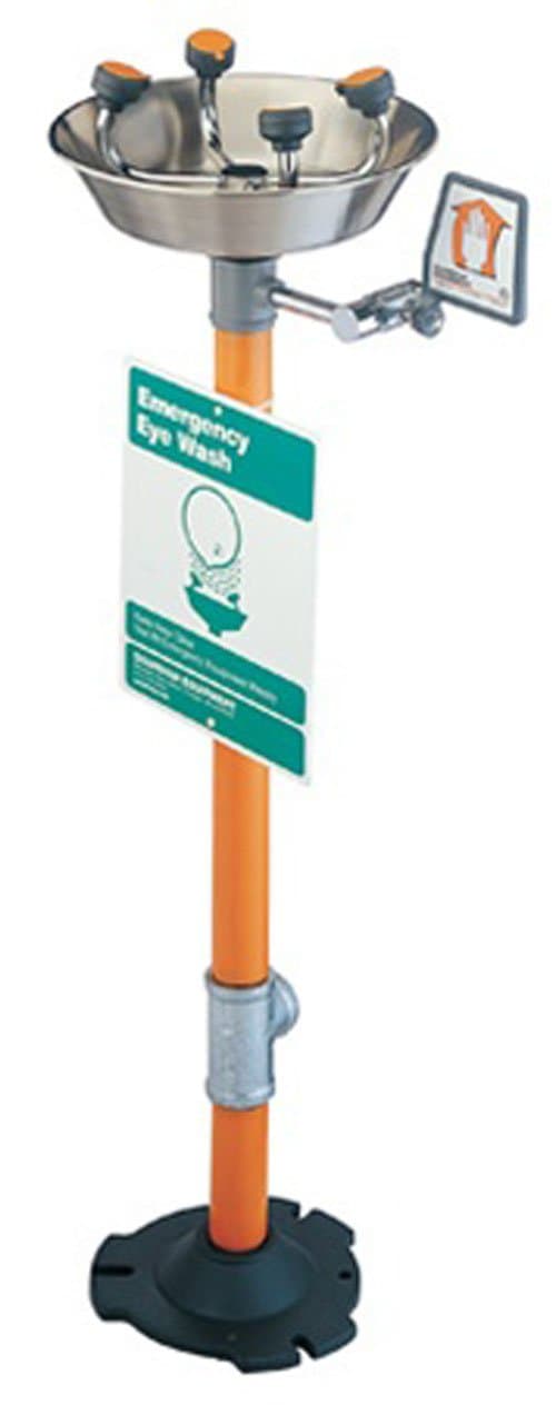 Guardian G1704 Stainless Steel Wide Area Eye/Face Wash, Pedestal Mounted