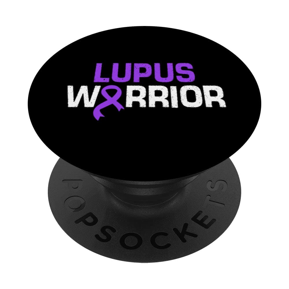 Lupus Warrior Purple Autoimmune Awareness Ribbon PopSockets Swappable PopGrip