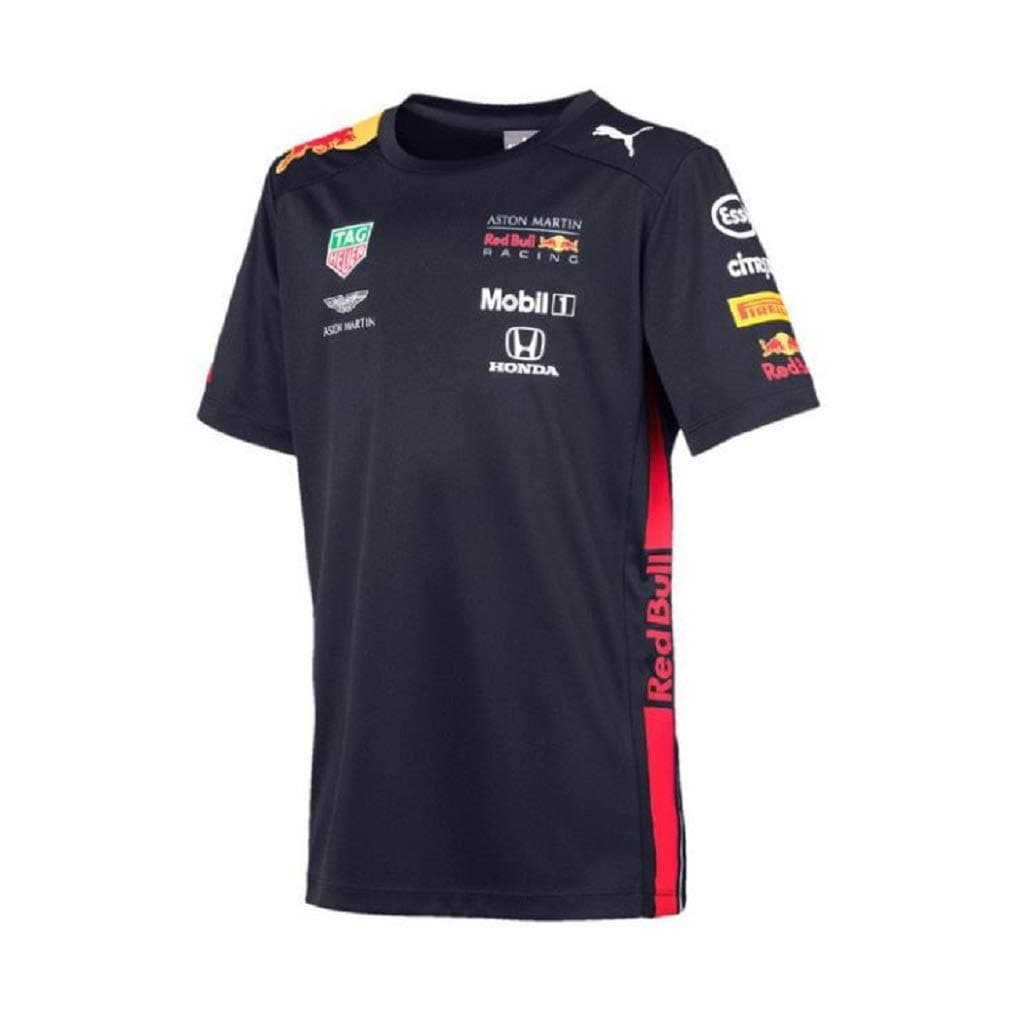 Red Bull Racing Boy's Aston Martin Kids Team Tee 2019, 128 (7-8) T-Shirt, Blue (Navy Navy)