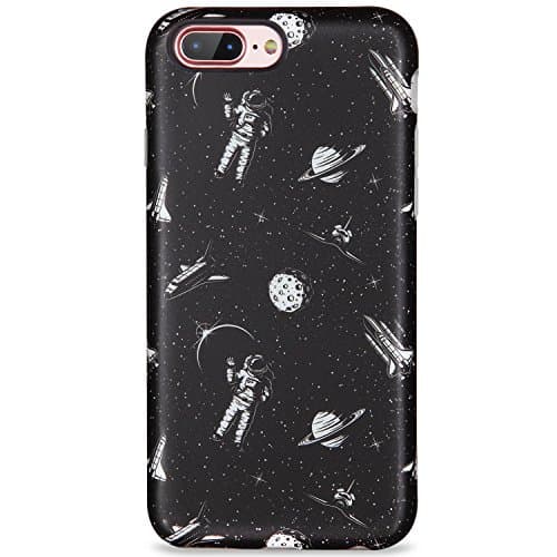 LUMARKE iPhone 7 Plus Case,iPhone 8 Plus Case,Slim-Fit Matte TPU Clear Bumper Flexible Rubber Silicone Thin Protective Phone Case Cover for iPhone 7 Plus 8 Plus (in The Space-#50)