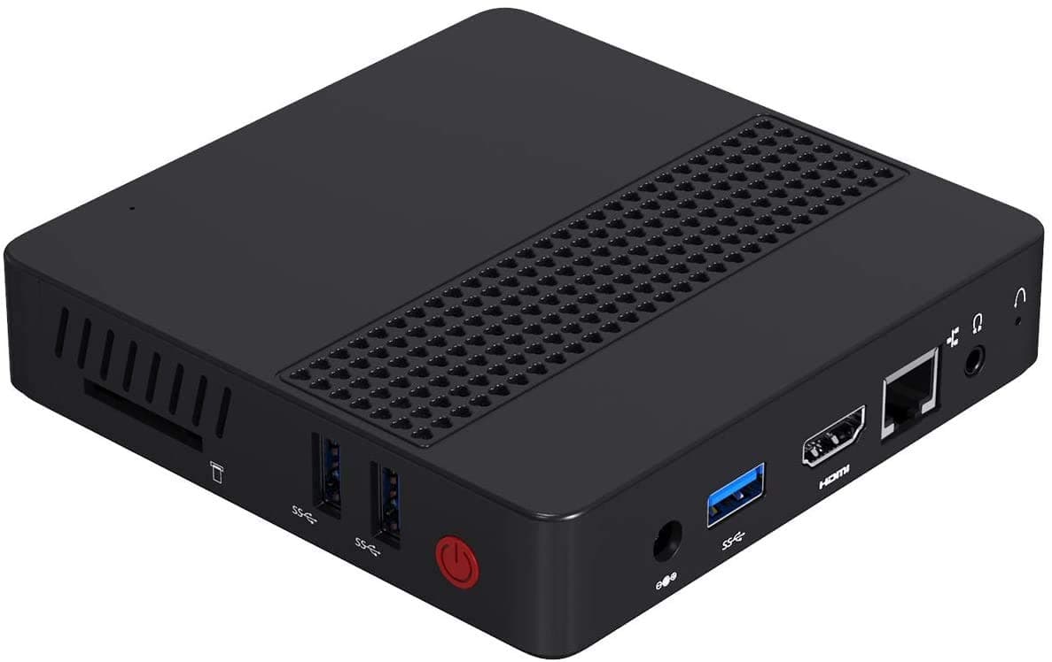 MINISFORUM GN34 Mini PC Celeron J3455 Processor 8GB RAM, 64GB eMMC, DIY SSD, 4K Quad Core CPU up to 2.3GHz, 1000M LAN, 2.4+5G WiFi, HDMI&VGA, Support WOL, PXE Boot, Auto Powr On