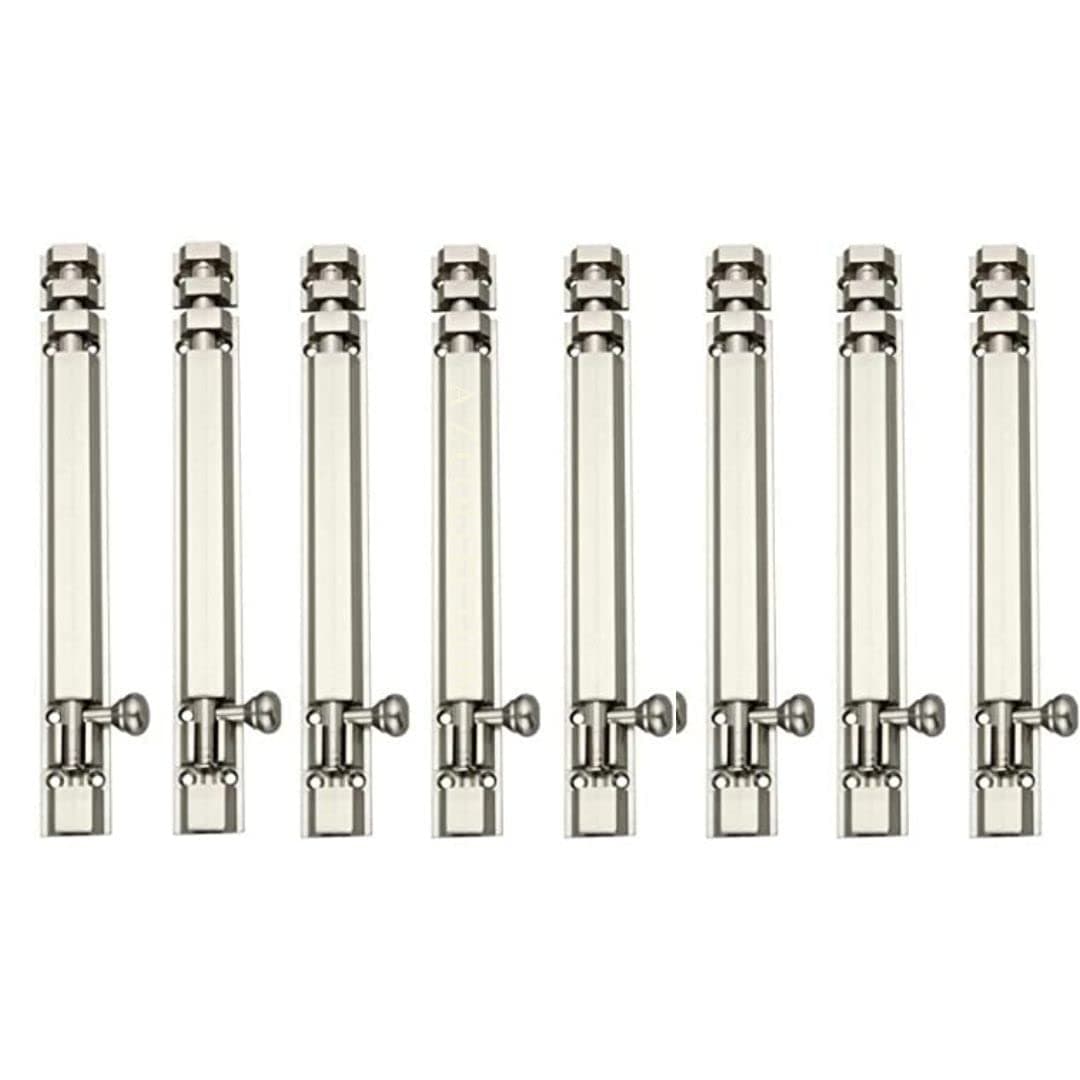 A Z Collection 6Inch Tower Bolt Latch for Bathroom Bedroom Wardrobe Door Aluminium Anti-Rust Bolts for Home Office Doors and Windows Doors Kundi (6 INCH 8 PCS)