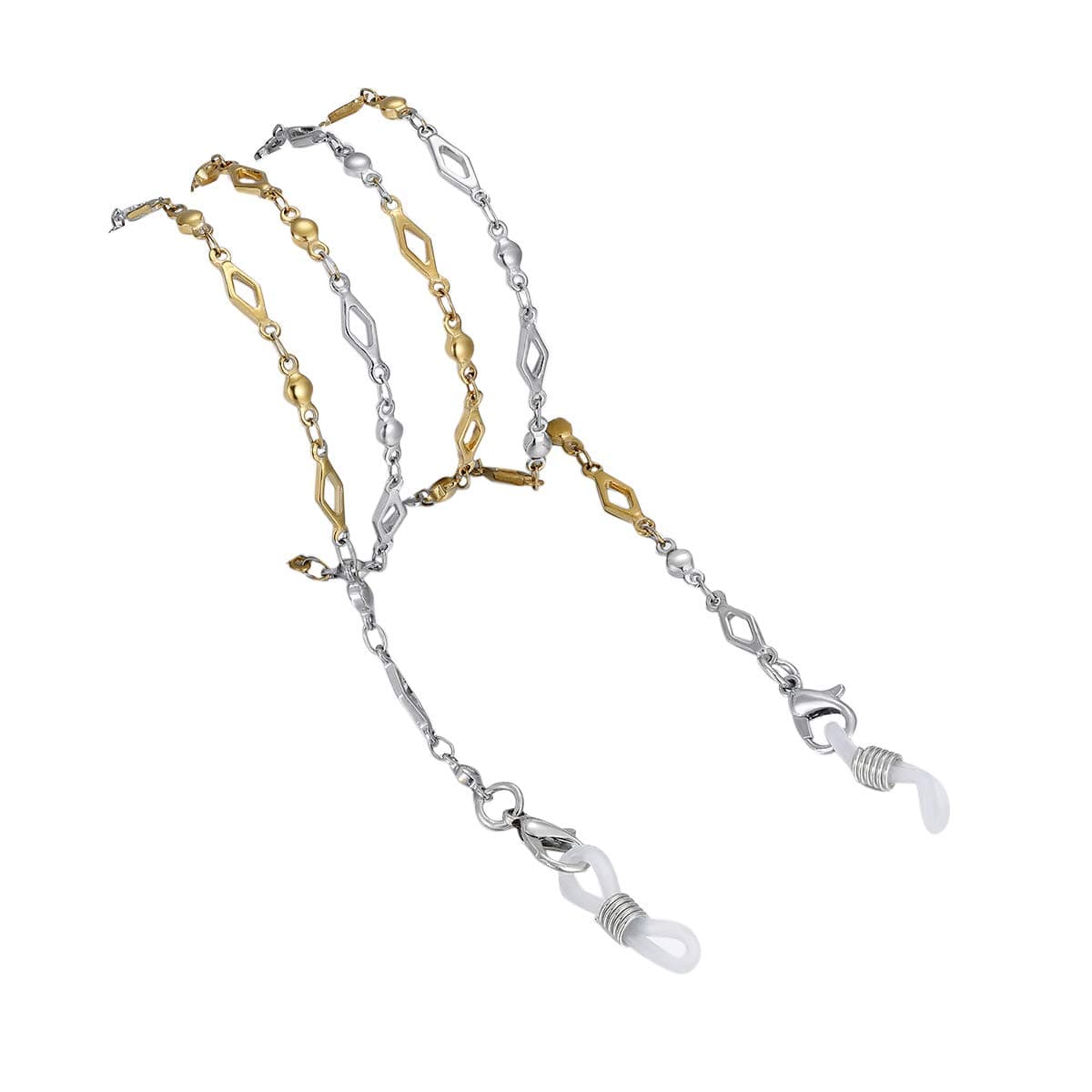 Mask Holder Chain Lanyard Necklace for Women Girls, Stainless Steel Strap Chains for Eyeglass Glasses … (gold&silver)