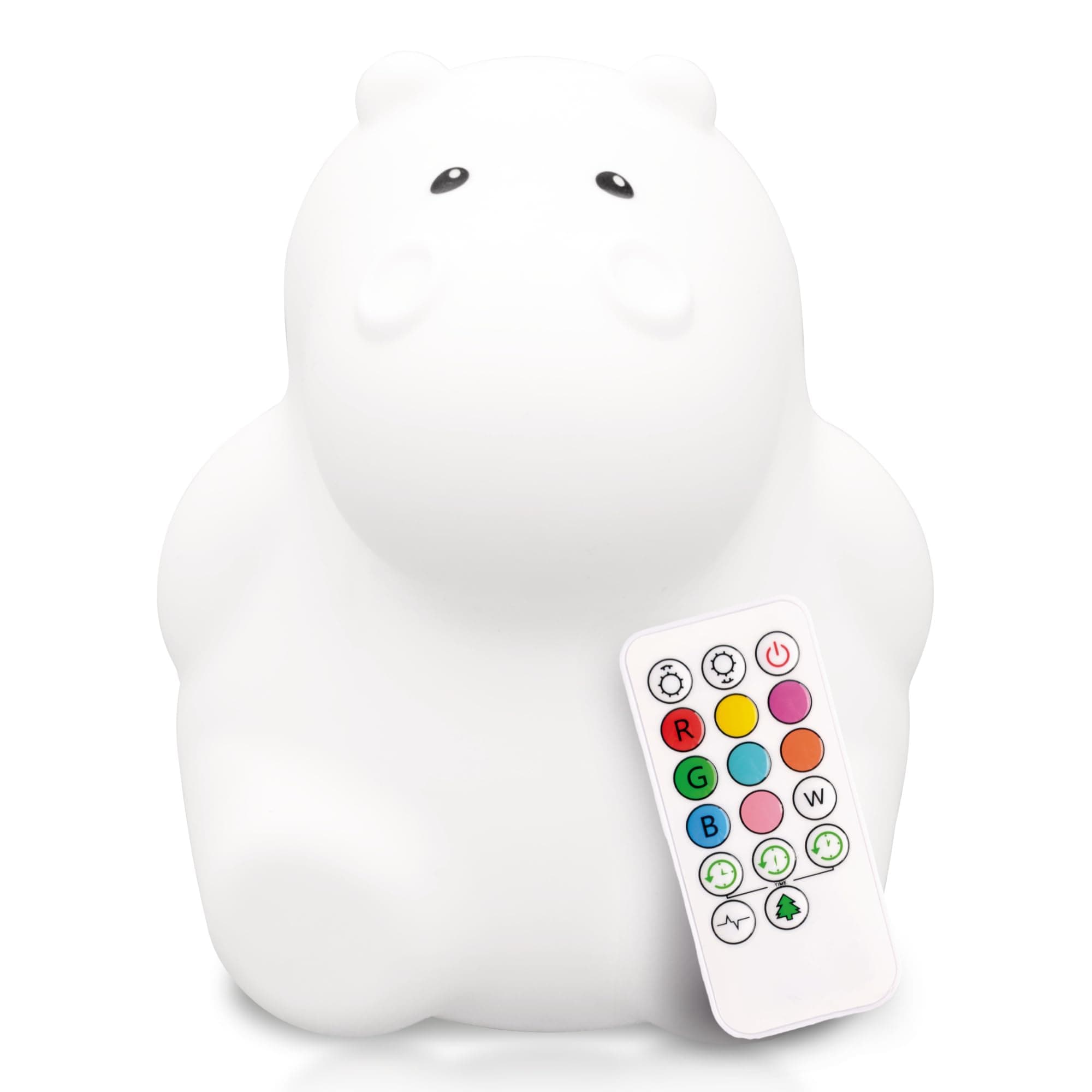LED Nursery Night Lights for Kids with Bluetooth Music: Lumi Pets Cute Animal Silicone Baby Night Light with Sound Portable and Rechargeable Infant or Toddler Cool Color Changing Nightlight (Hippo)