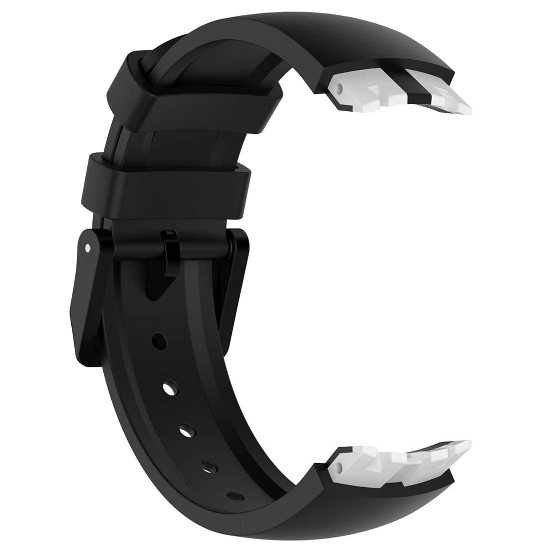 AWADUO For Ticwatch S Replacement Band, Replacement Silicone Wrist Band Strap For Ticwatch S Watch, Soft And Durable (Silicone Black)