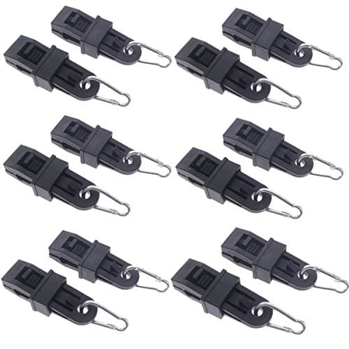 Dunhil 12 Pack Heavy Duty Tarp Clips with Carabiner -Camping Clamp Clips - Tent Tighten Lock Grip for Outdoors Camping Farming Garden
