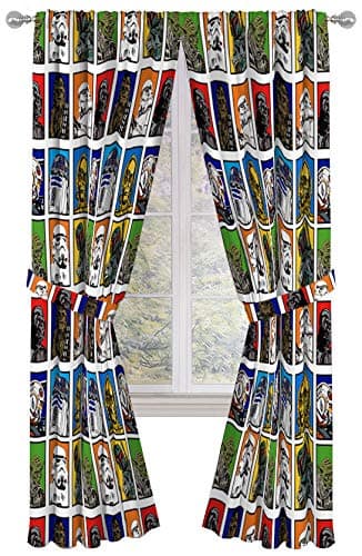 Star Wars Classic 84" Inch Window Curtains/Drapes 4 Piece Set (2 Panels & 2 Tie Backs)