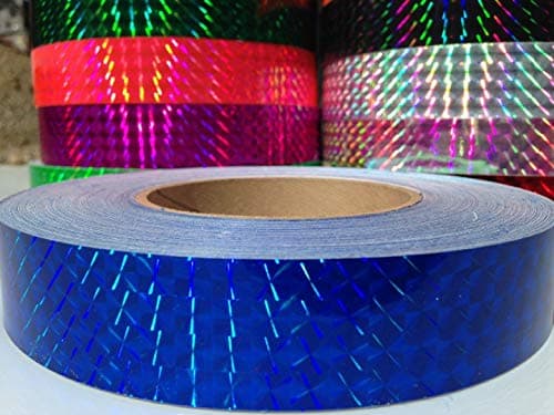 60 ft. roll of 1" Electric Blue Metallic Holographic Hula Hoop Craft Tape