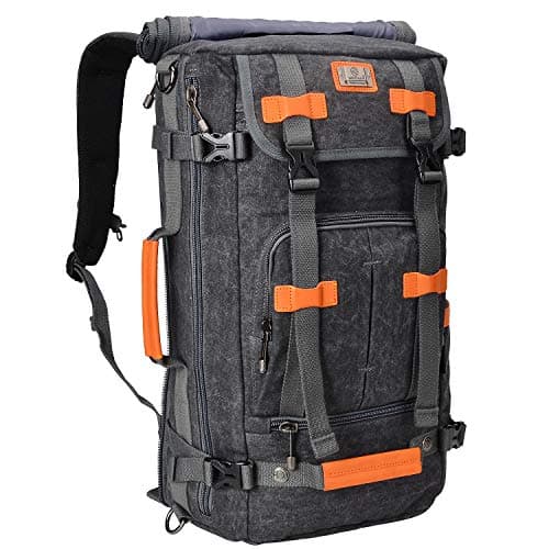 WITZMAN Canvas Backpack Vintage Travel Backpack Large Laptop Bags Convertible Shoulder Rucksack A519 (22 inch tan)