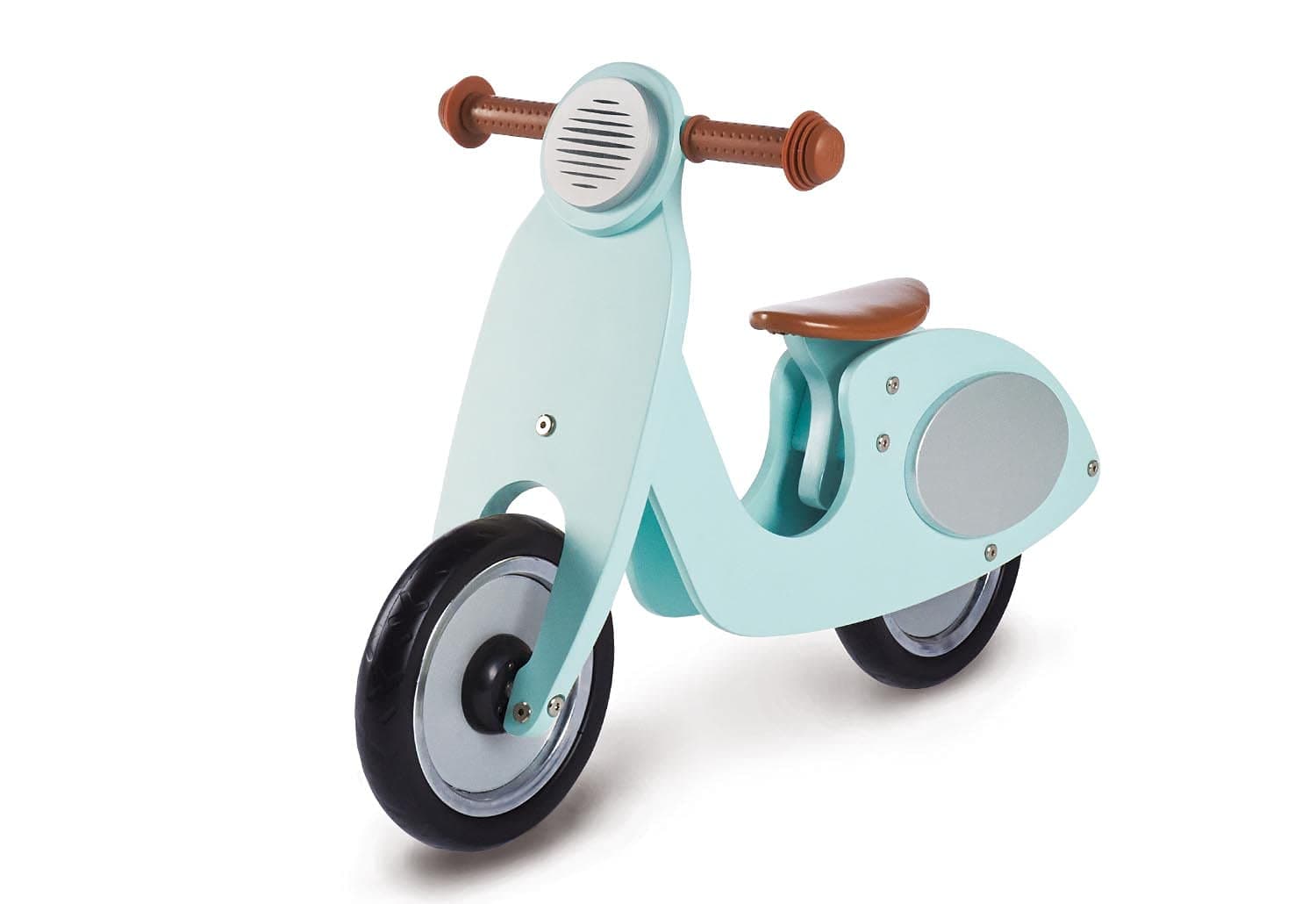 Pinolino Vespa Wanda Wooden Balance Bike, Non-Puncture Tyres, Saddle Adjustable to 3 Positions, for Children Aged 3-5 Years, Mint