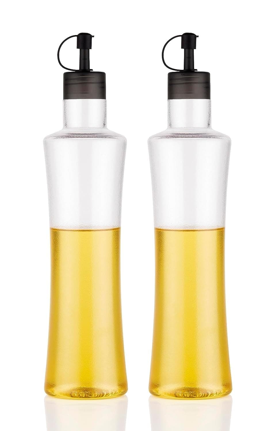 KBS Oil Dispenser Cooking Oil Bottle Set Oil Container Kitchen Accessories Items Kitchen Tools Plastic Transparent (PACK-OF-2-650ML)