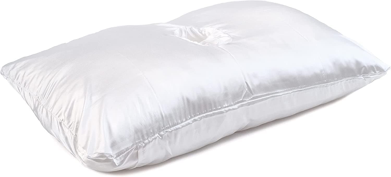 Satin Pillowcase - Compatible with The Pillow with an Ear Hole - Soft & Cool Satin Pillowcase with Hidden Zipper - Pillow Sold Separately (Set of 1, White)