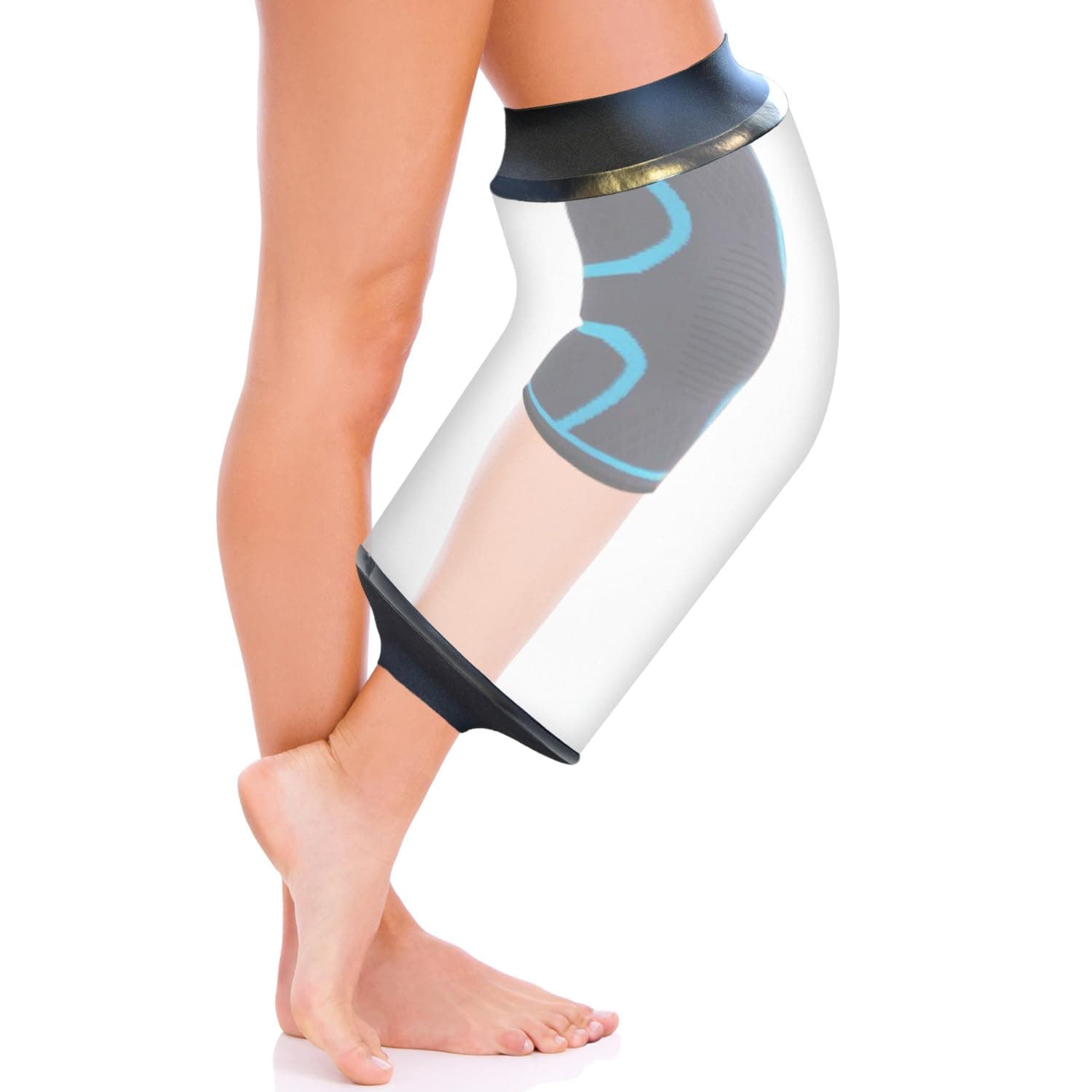 FIRSTAR Knee Cast Cover for Shower, Waterproof Knee Shower Protector for Knee Replacement Surgery, Wound, Burns Reusable New Upgraded TPU