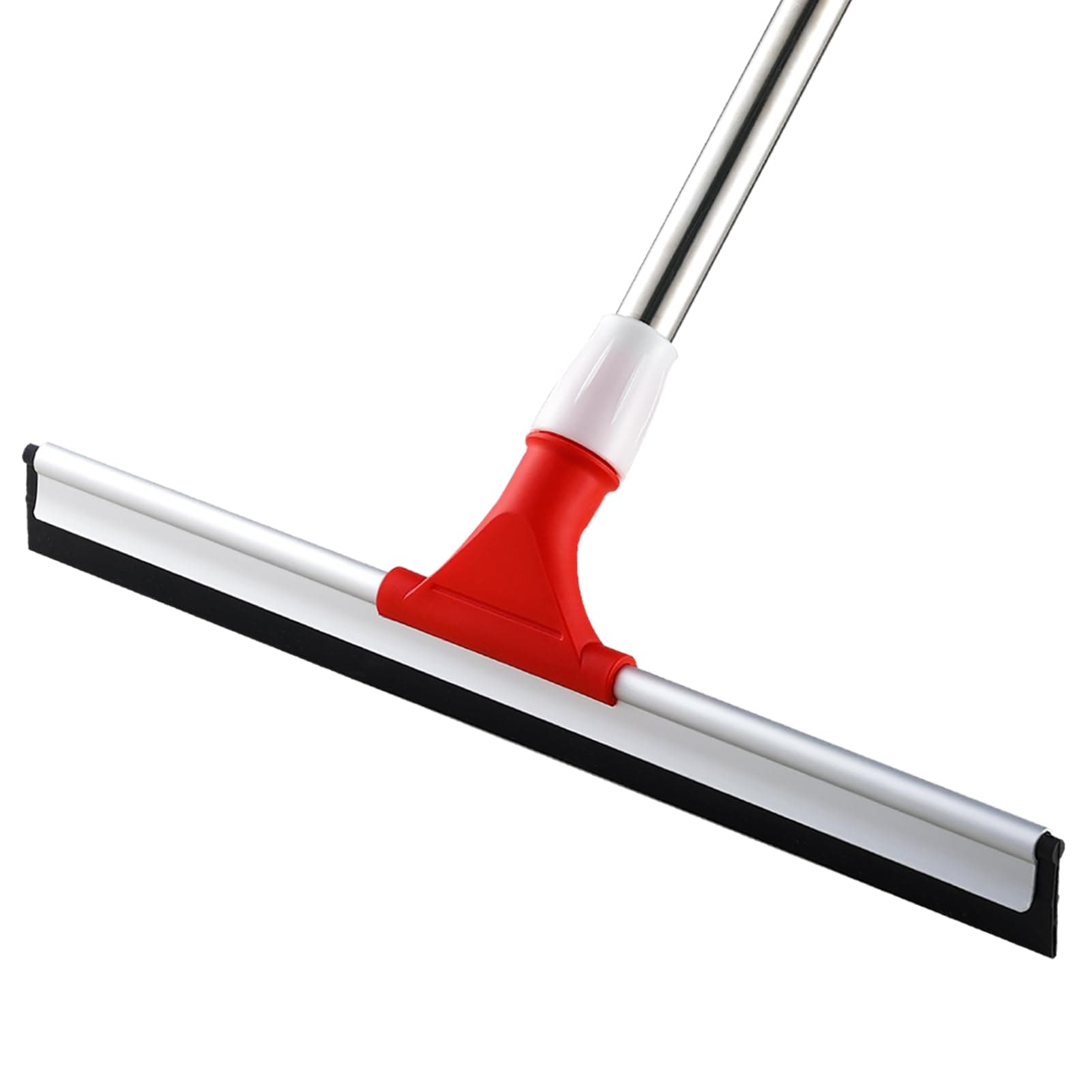 – 17IN Floor Squeegee Mop with Extension Poles(58IN), Wet Room Rubber Floor Wiper Heavy Duty, Water Broom Squeegee Floor Scrubber for Indoor & Outdoor Bathroom Shower Garage Patio Deck