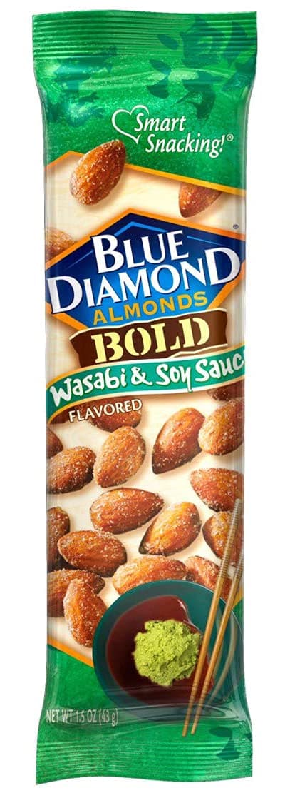 Blue Diamond Almonds Blue Diamond Bold Almond, Wasabi & Soy Sauce, 1.5 oz Tube 12 Ea