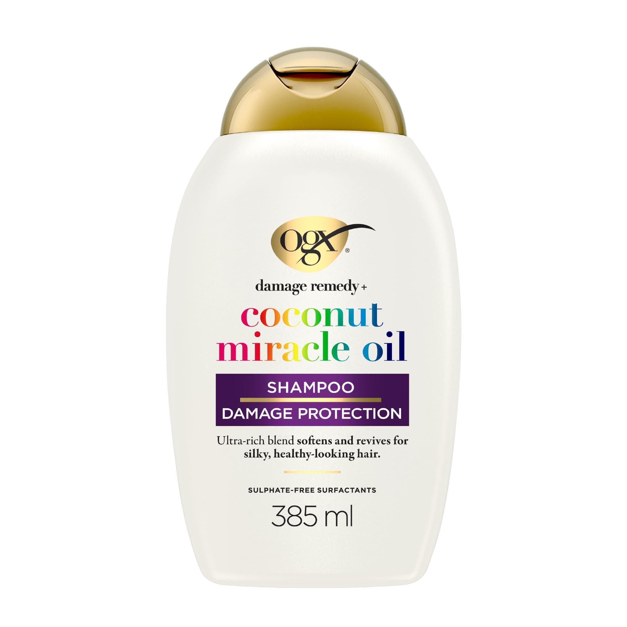 Damage Remedy with Coconut Miracle Oil Shampoo, Softens and Revives Hair, for Silky and Healthy-Looking Hair, Sulfate Free, 385ml