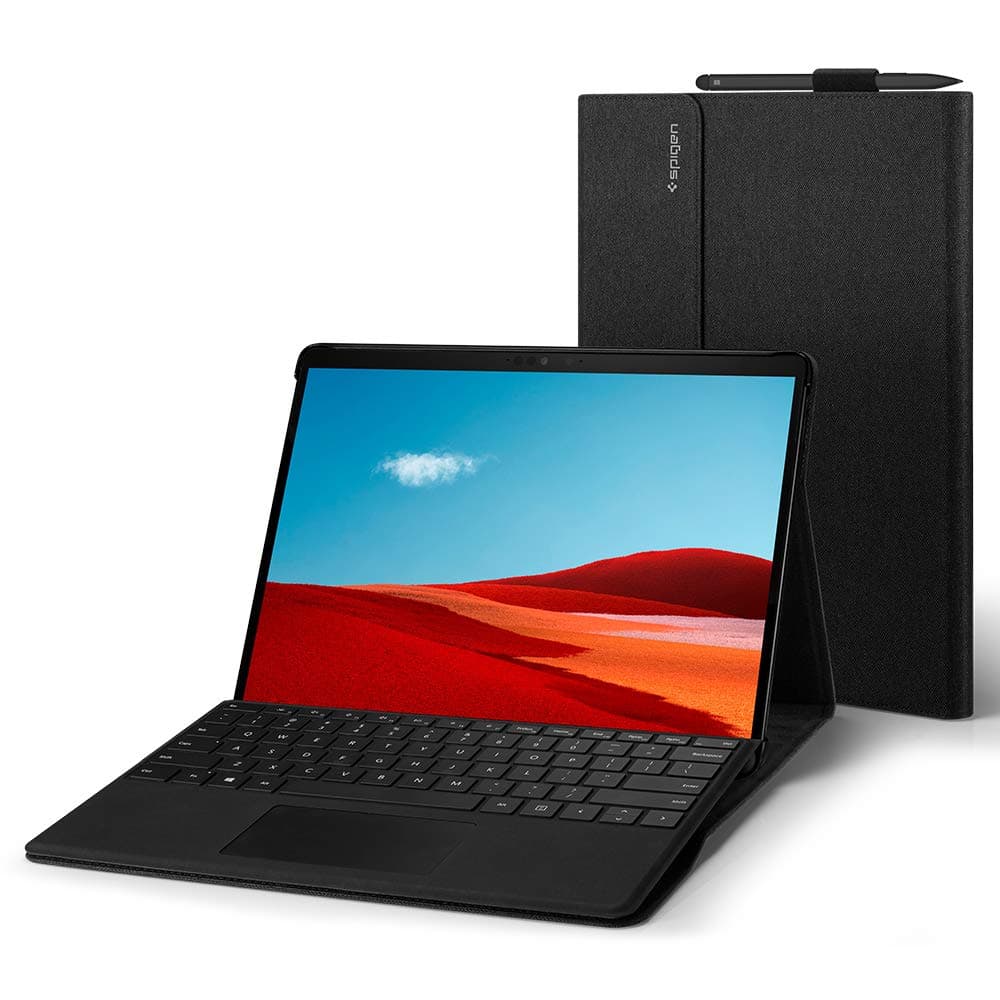 Spigen Stand Folio Compatible with Microsoft Surface Pro X 13 Inch Case (2021/2020/2019) - Black