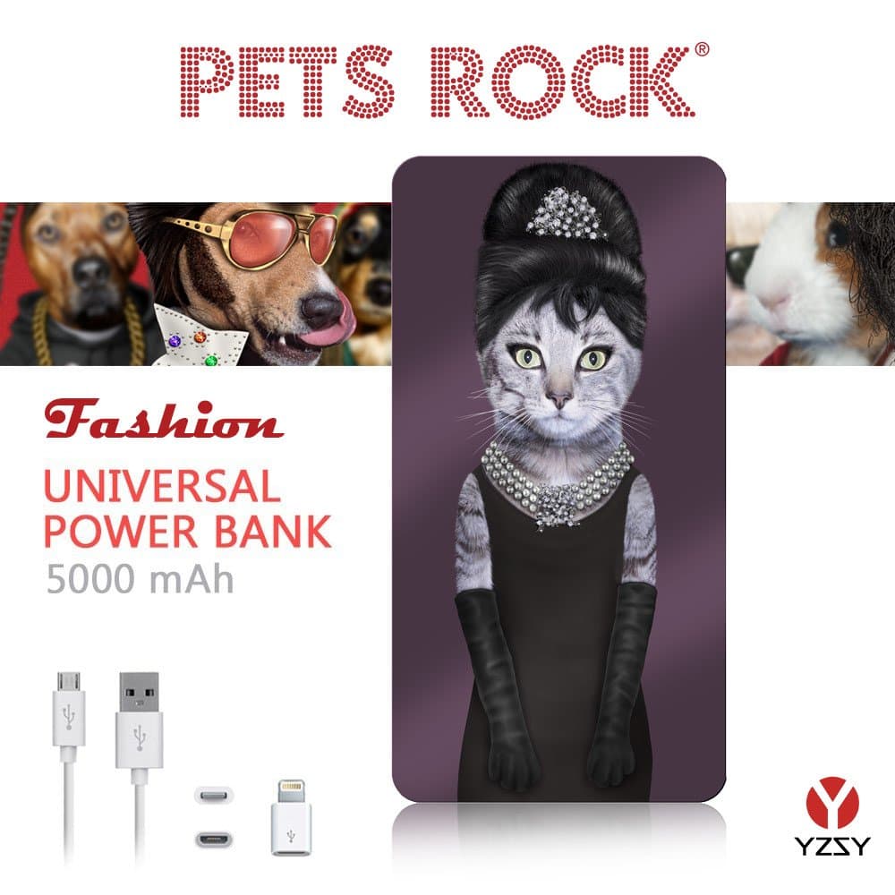 YZSY 5776 1126 Pets Rock Power Bank 5000 mAh Breakfast