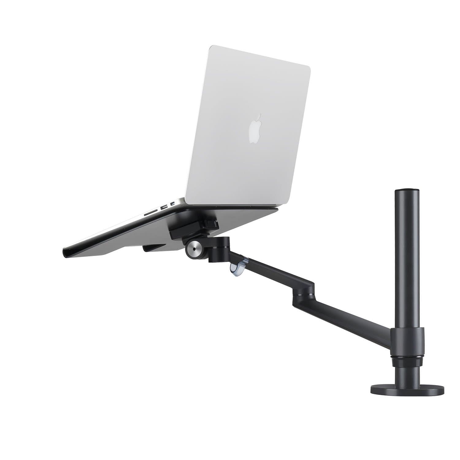 – ThingyClub® Adjustable Aluminium Universal Single Laptop Notebook or Tablet Desk Mount Arm Stand Bracket with Tilt and Swivel
