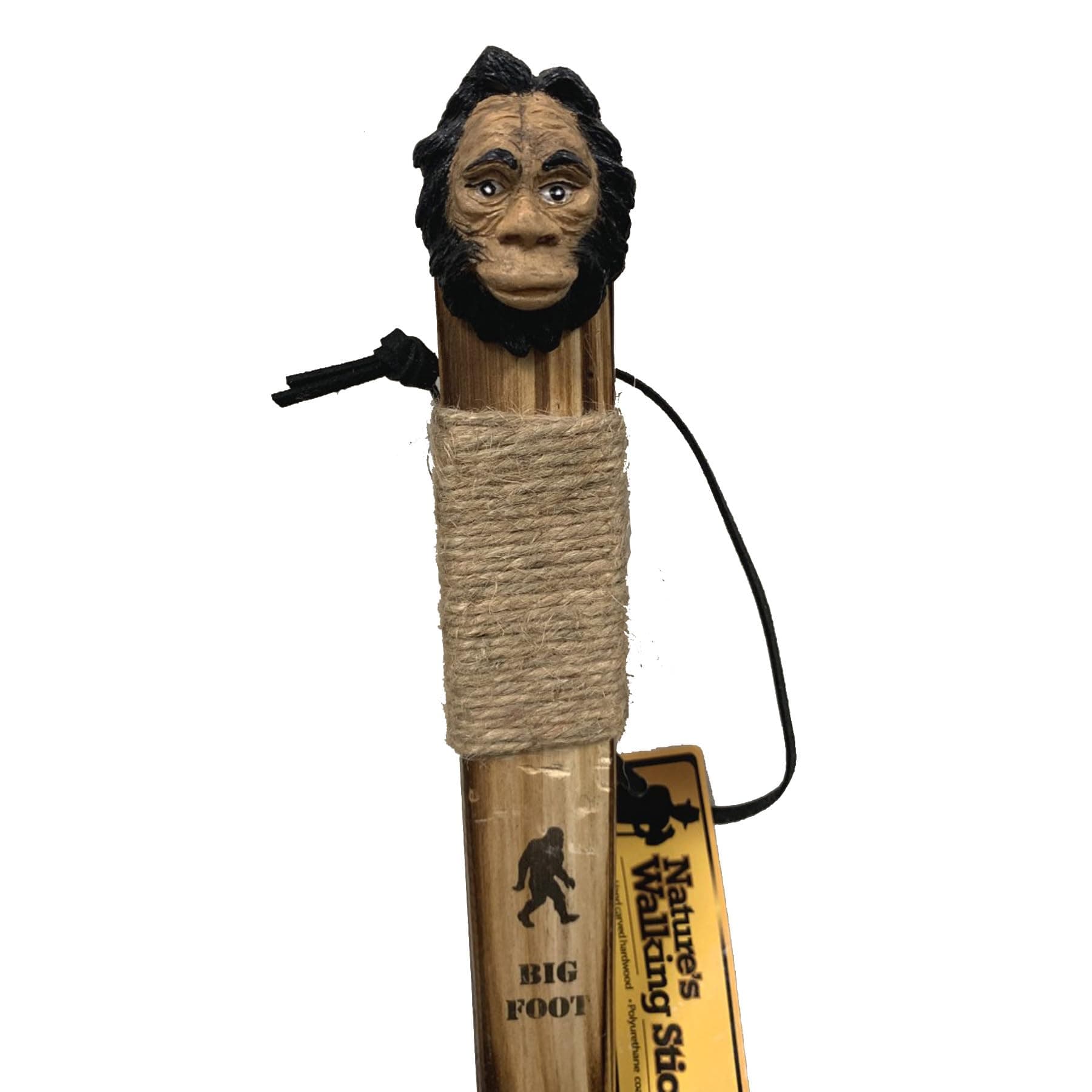 45" Bigfoot Trekking Pole Nature's Walking Stick Hand Carved Sasquatch Lightweight