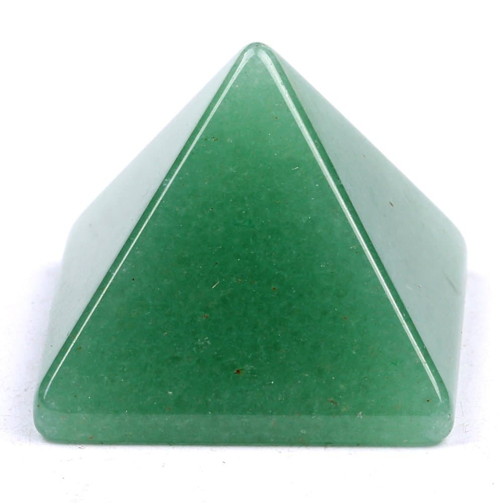 YJH Crystal Natural Engraved Green Aventurine Chakra Stone Palm Stone Energy Healing Crystal Pyramid