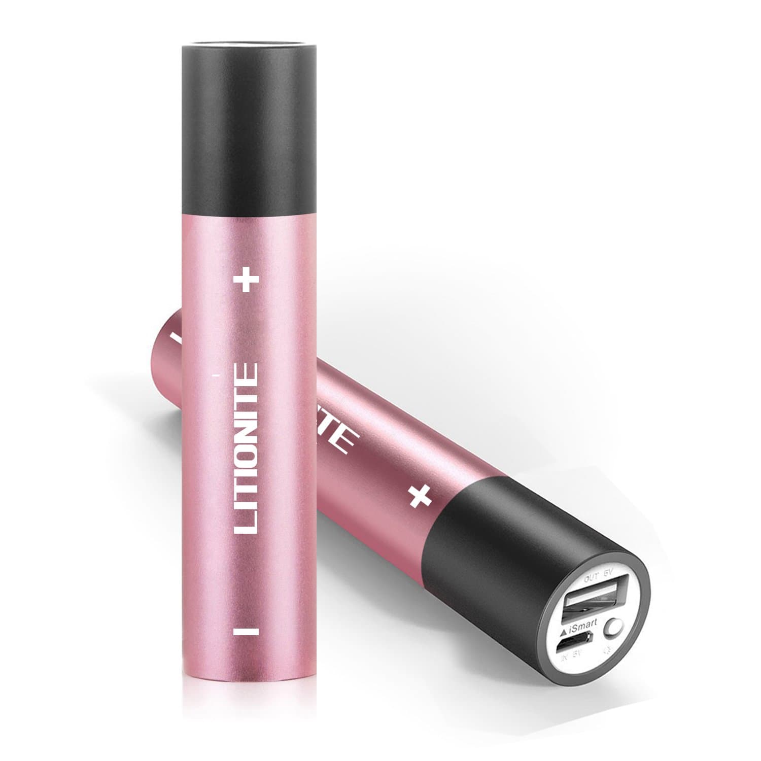 Litionite Blaze 3200mAh Aluminium Mini Power Bank - 3 in 1 Charger USB - Portable Micro USB External Extended Backup Battery for Outdoor Camping - Compatible for Smartphone and Tablet (Pink)