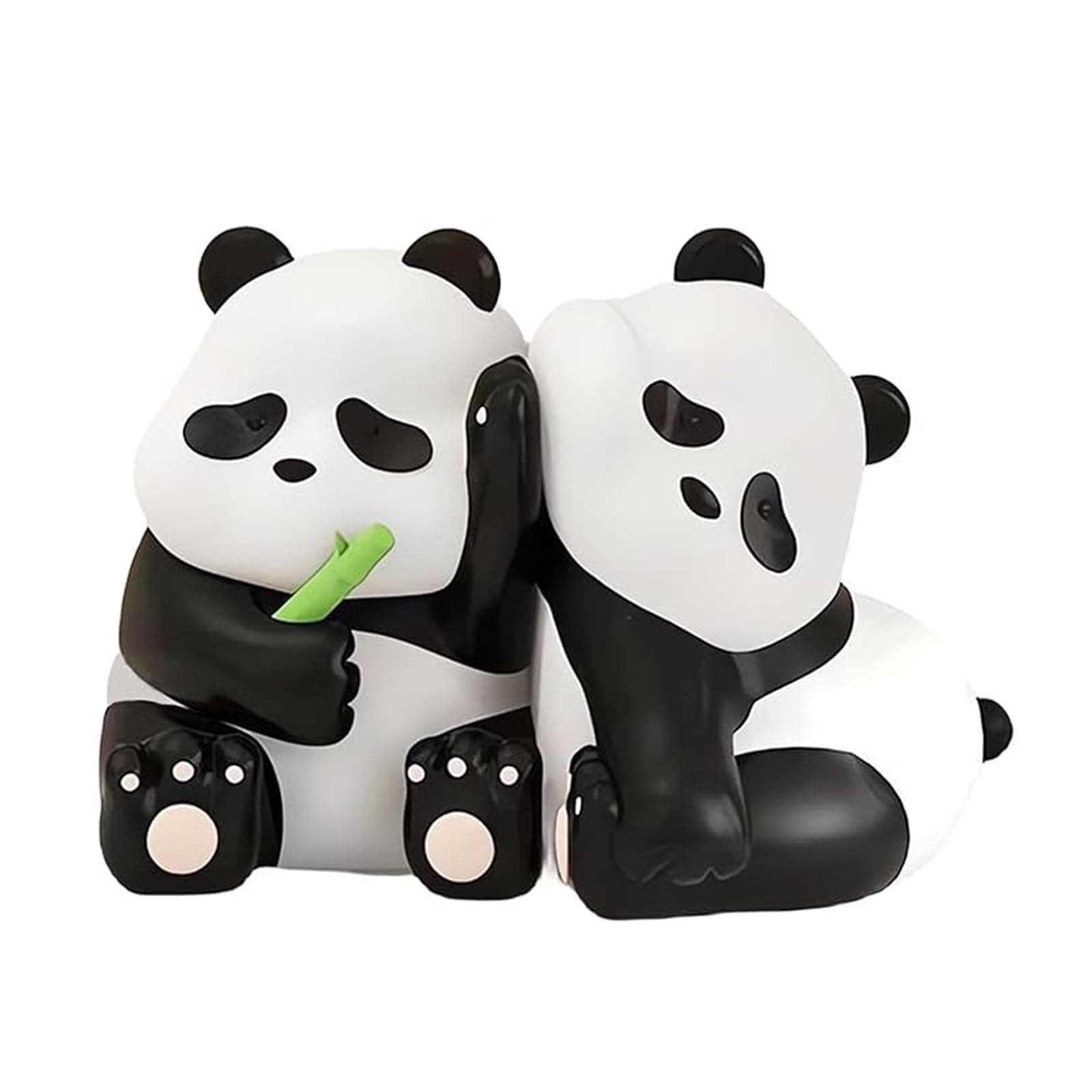 2pcs Cute Panda Decorative Bookends, Resin Unique Animal Book Ends, Fun Modern Home Sculptures, Modern Panda Statues, for Living Room Entrance, Bookshelf, Bedroom, Office Table Decorations