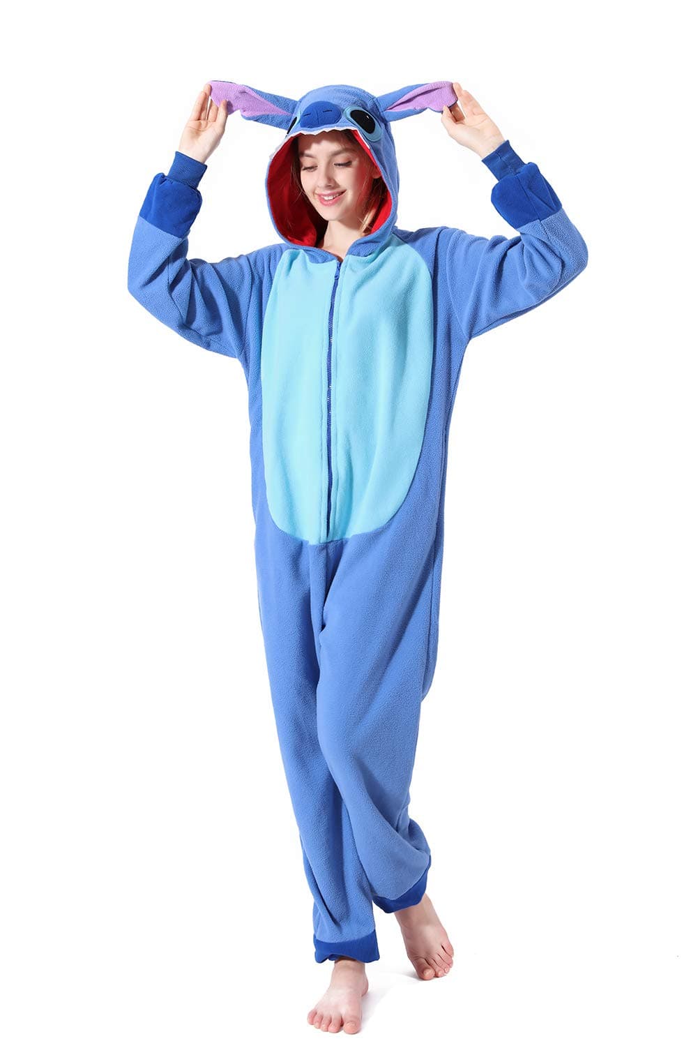 Adults Onesie Zip Up Animal Pajamas One Piece Sleepwear Costume Cartoon Jumpsuit Halloween Costumes