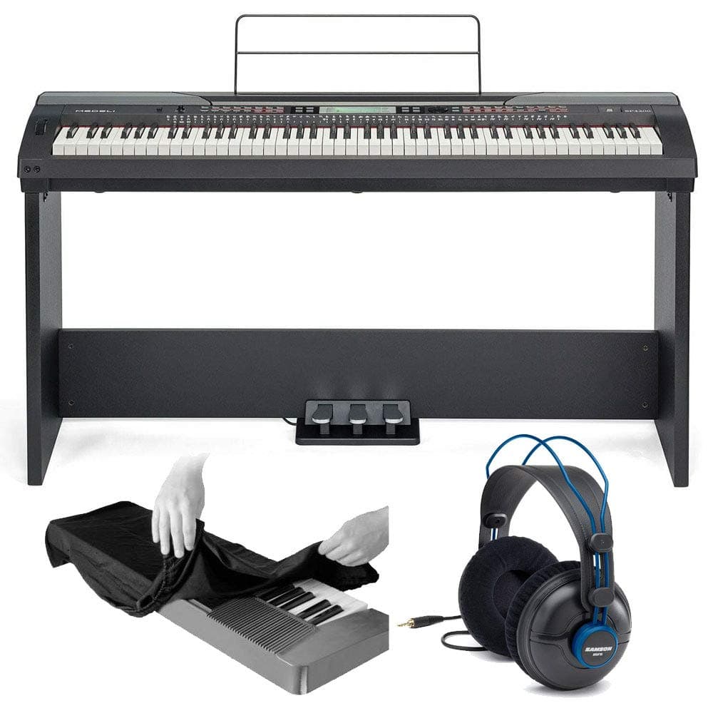 Medeli Electronics SP4200 88-Key Stage Piano | Professional Headphones | Medeli Stand for SP4200 | Keyboard Cover