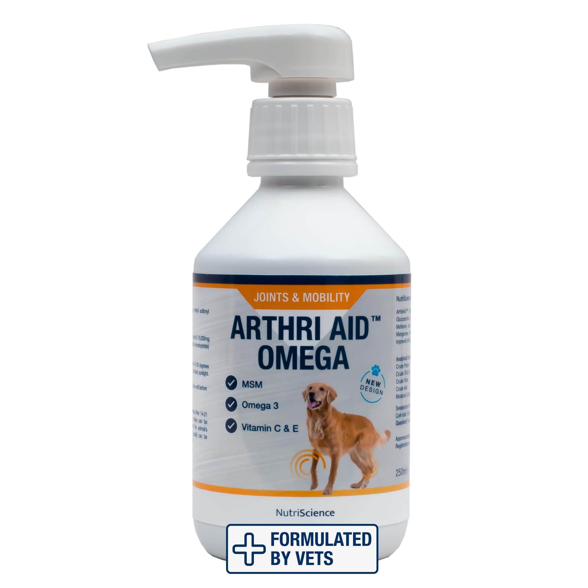Arthriaid Omega Dog Joint Supplement – Glucosamine, Chondroitin, MSM & Omega 3 – Supports Mobility, Relieves Stiffness & Promotes Cartilage Repair – 250ml