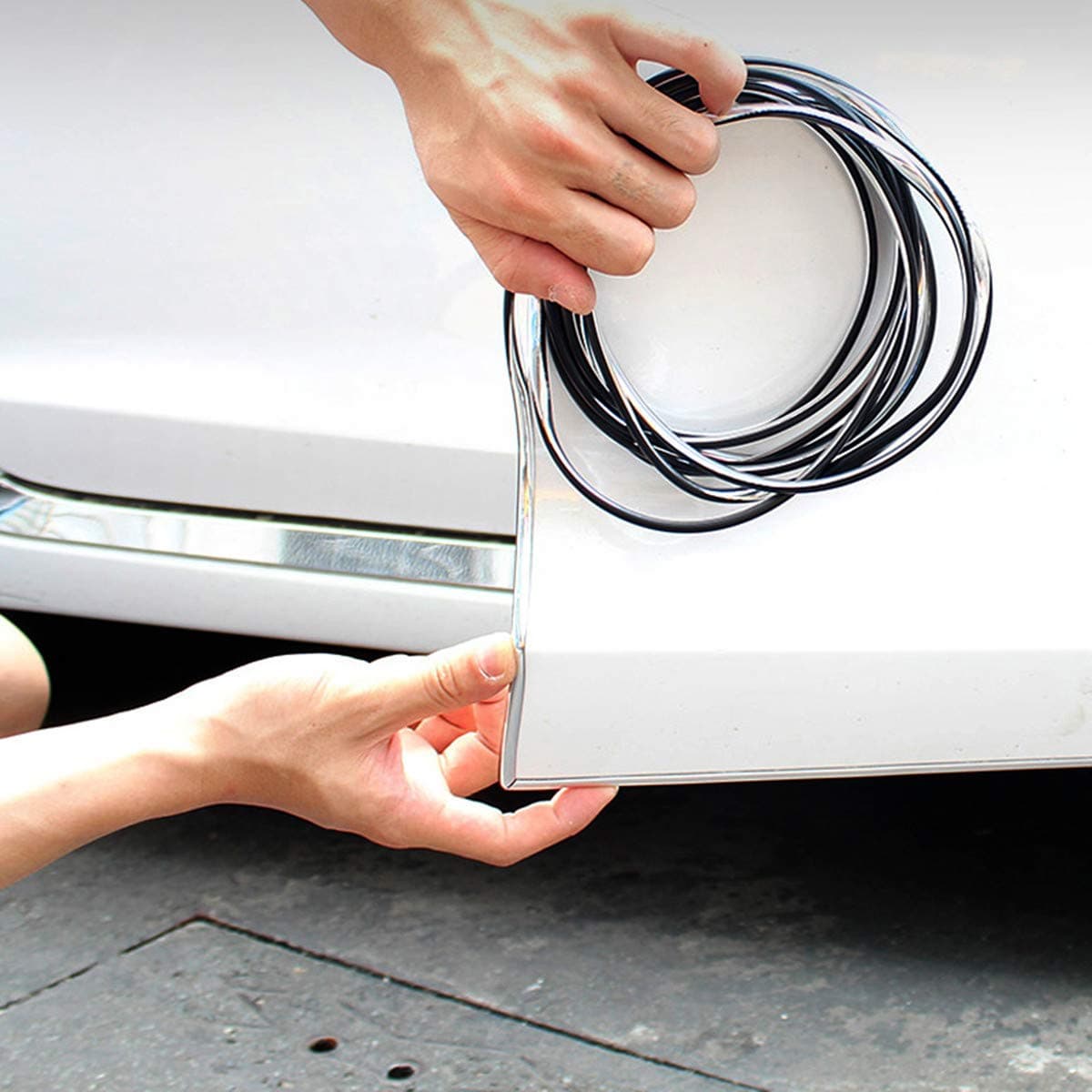 Car Door Edge Guards 19Ft(6M) Universal Fit Rubber U Shape Edge Trim Car Door Edge Protection (electroplated Silver)