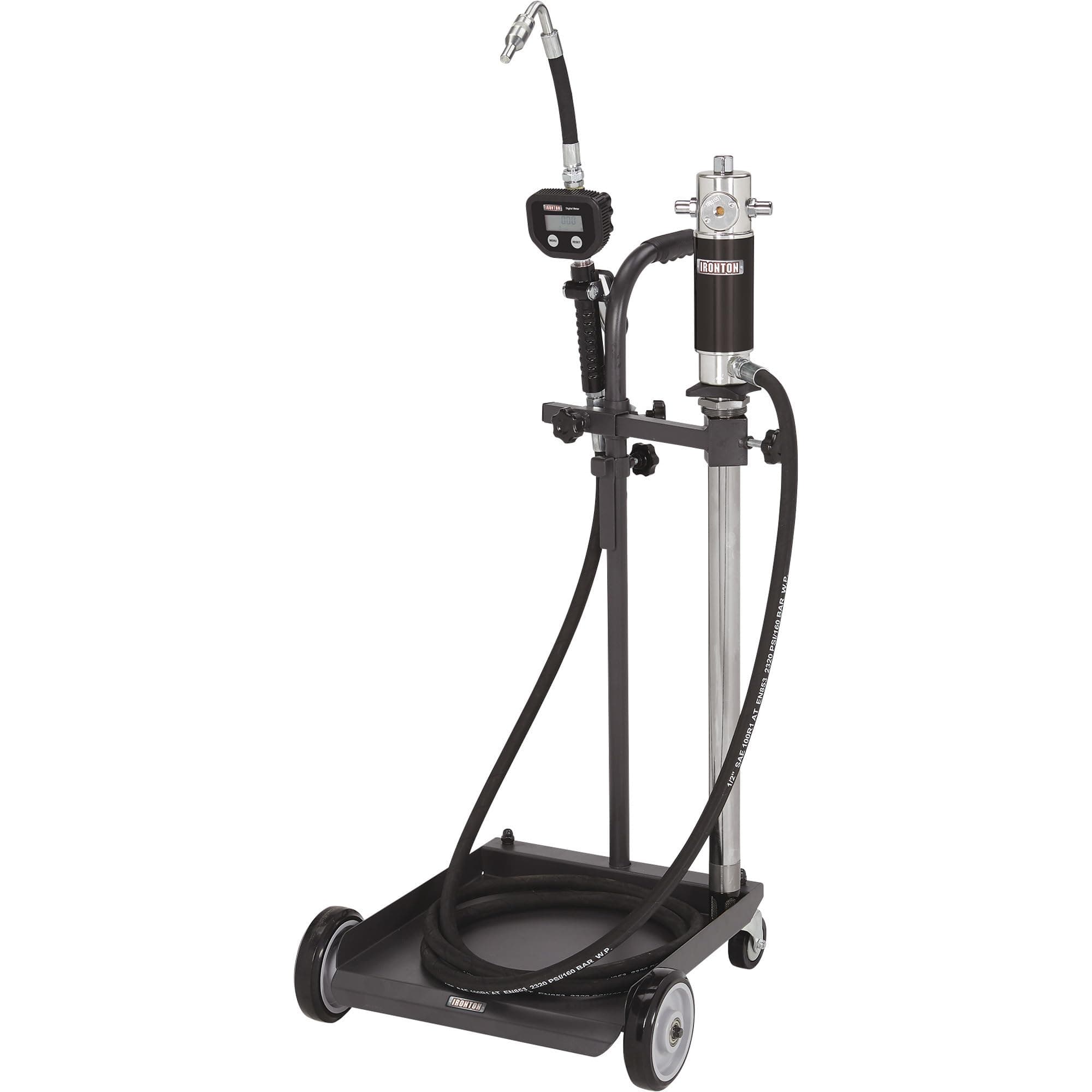 Ironton Air-Operated 5:1 Oil Pump Kit - with Cart, 3.7 GPM