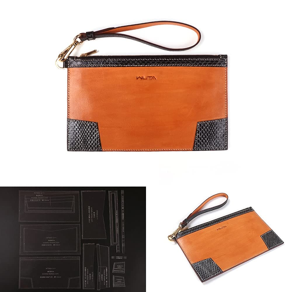 WUTAAcrylic Template DIY Leather Women Ladies Clutches Bag Templates Clear Acrylic Leather Pattern Set Handcraft WT900