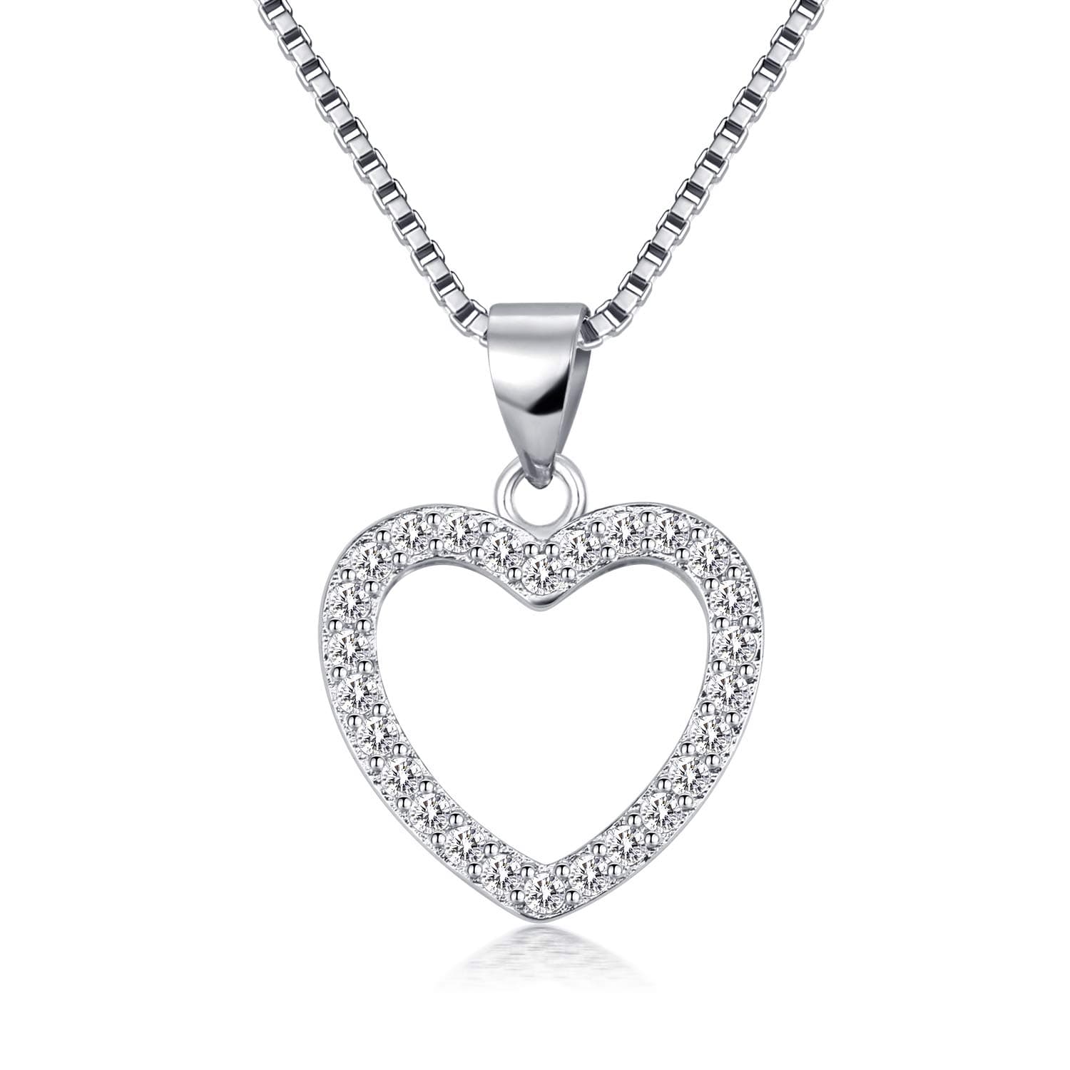 KruckelMy heart is with you White Gold plated necklace made with Zircon - 5081131