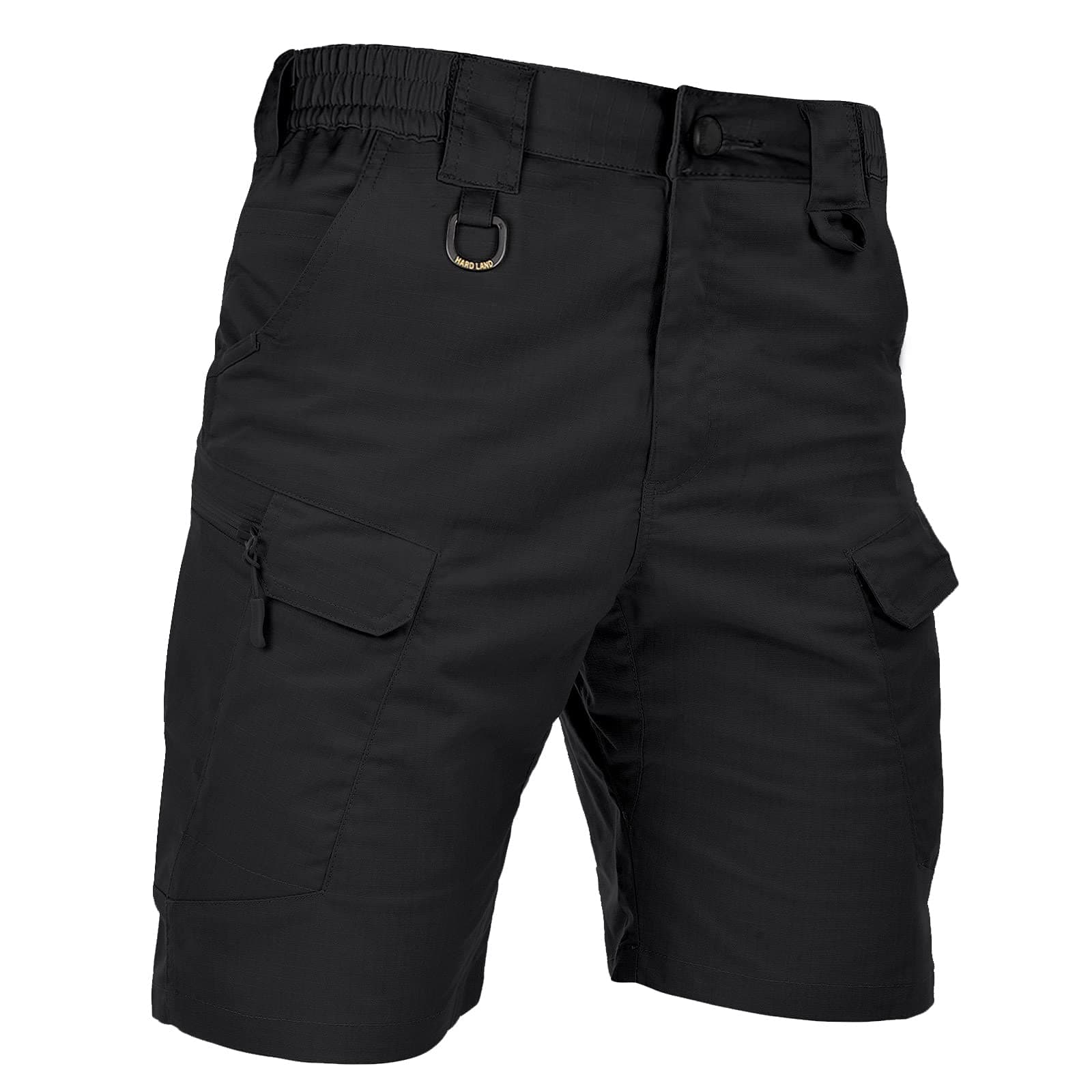 HARD LANDMen's Tactical Cargo Shorts 9.5 Inches Waterproof Ripstop Elastic Waist BDU Hiking Shorts Work