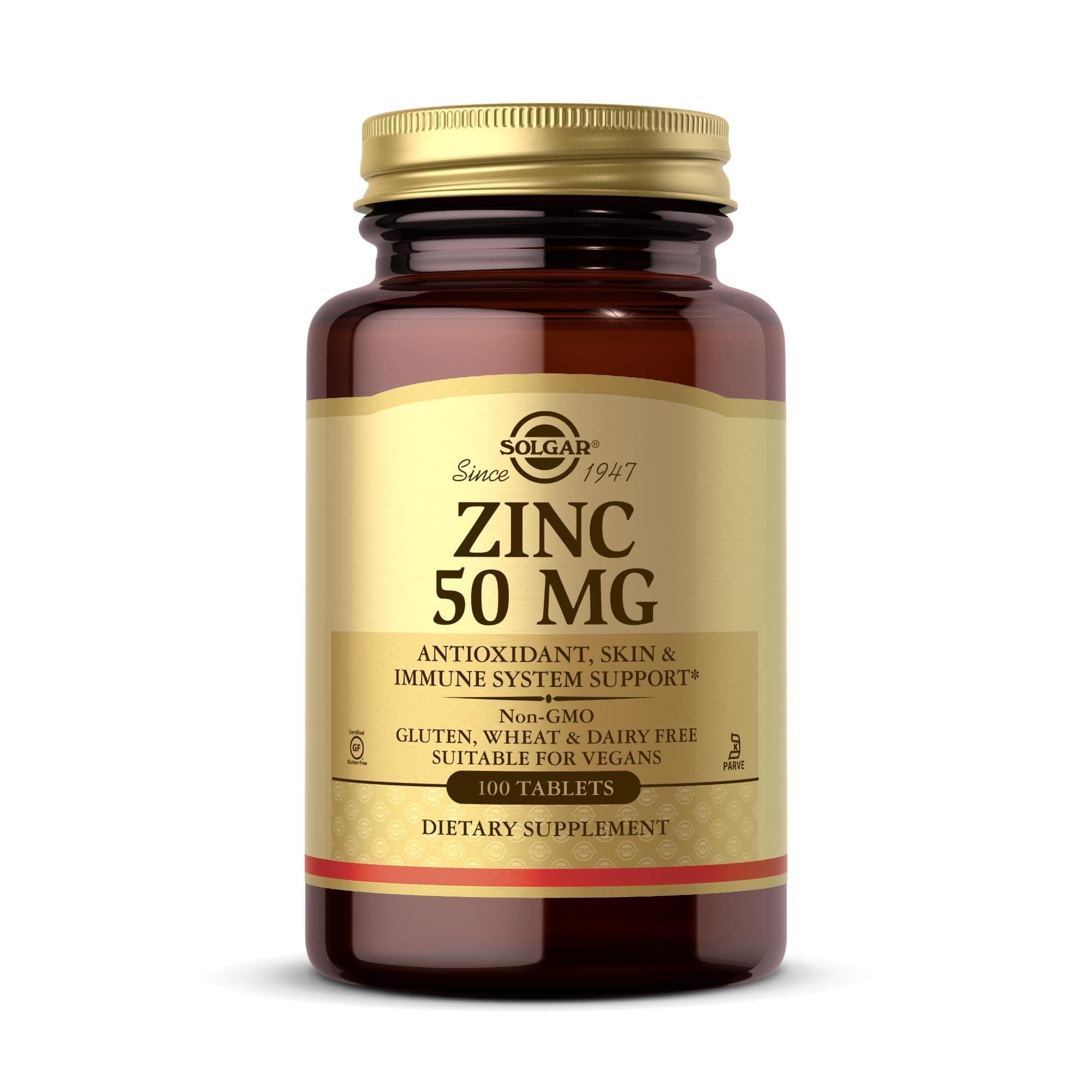 Zinc 50 mg Tablets - Pack of 100 - Supports a Healthy Immune System - Potent Antioxidant - Free from Sugar, Salt and Starch - Vegan