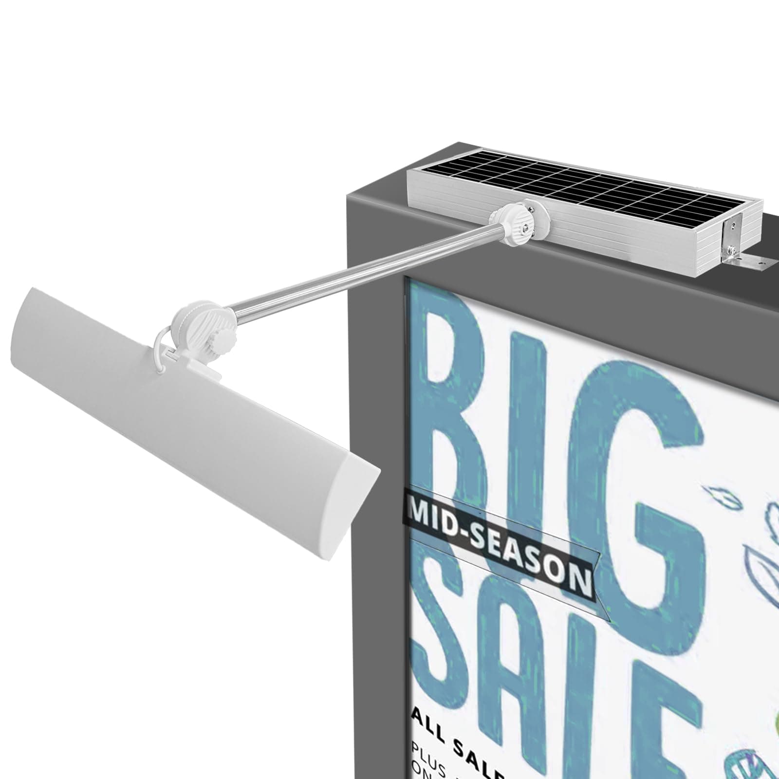 Sign Lights Solar Powered, 210Pcs LED 8000mAh Battery Solar Billboard Light,IP65 Waterproof, Signboard Lights for Real Estate Sign Posts Business Store House Address (white)